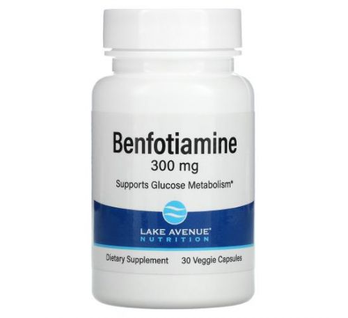 Lake Avenue Nutrition, бенфотіамін, 300 мг, 30 рослинних капсул