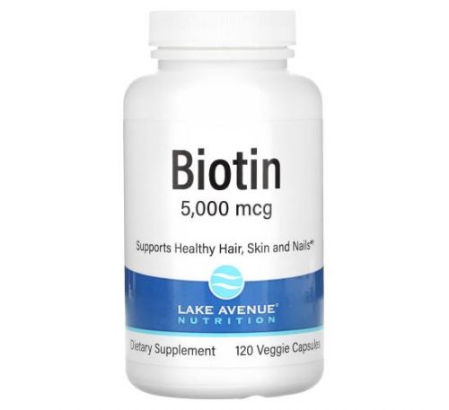 Lake Avenue Nutrition, біотин, 5000 мкг, 120 вегетаріанських капсул