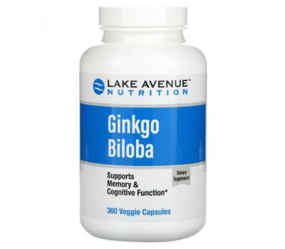Lake Avenue Nutrition, гінкго білоба, 120 мг, 360 вегетаранських капсул