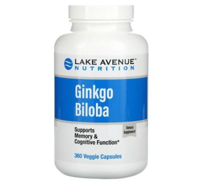Lake Avenue Nutrition, гінкго білоба, 120 мг, 360 вегетаранських капсул