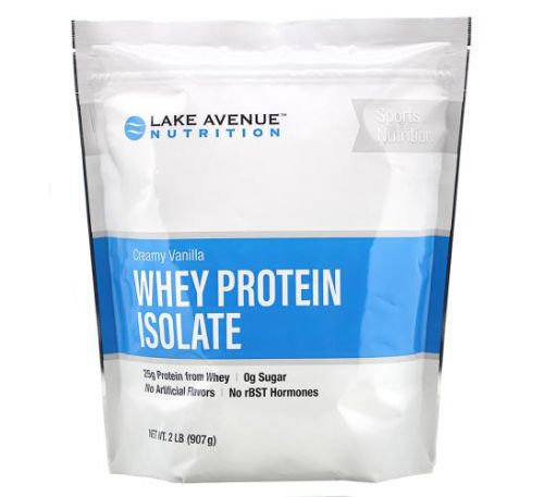 Lake Avenue Nutrition, ізолят сироваткового протеїну, вершкова ваніль, 907 г (2 фунти)