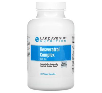 Lake Avenue Nutrition, комплекс із ресвератролом, 500 мг, 250 капсул