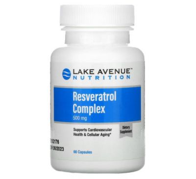 Lake Avenue Nutrition, комплекс із ресвератролом, 500 мг, 60 капсул