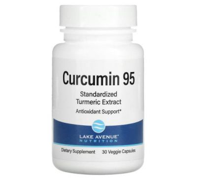 Lake Avenue Nutrition, куркумін 95, 500 мг, 30 вегетаріанських капсул