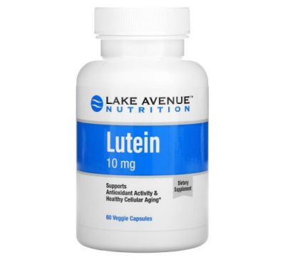 Lake Avenue Nutrition, лютеїн, 10 мг, 60 рослинних капсул