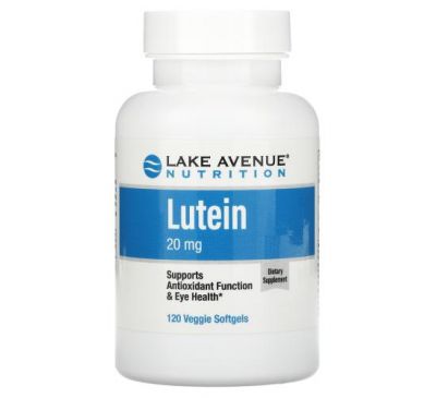 Lake Avenue Nutrition, лютеїн, 20 мг, 120 вегетаріанських капсул