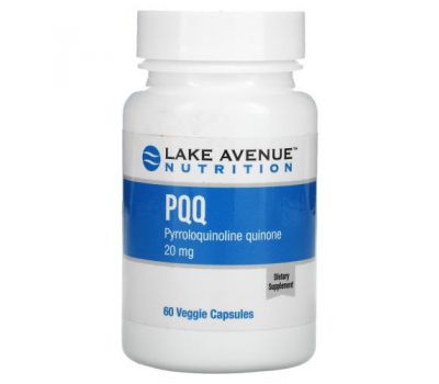 Lake Avenue Nutrition, піролохінолінхінон, 20 мг, 60 рослинних капсул