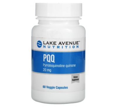 Lake Avenue Nutrition, піролохінолінхінон, 20 мг, 60 рослинних капсул