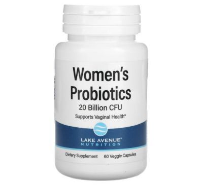 Lake Avenue Nutrition, пробіотики для жінок, 20 млрд КУО, 60 рослинних капсул