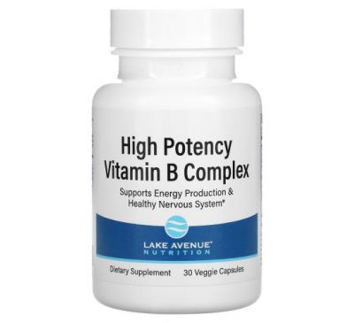 Lake Avenue Nutrition, високоефективний комплекс вітамінів групи В, 30 рослинних капсул