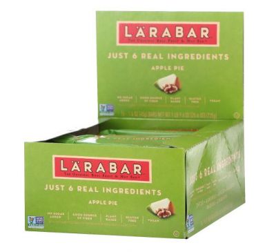 Larabar, The Original Fruit & Nut Food Bar, яблочный пирог, 16 батончиков, 45 г (1,6 унции)