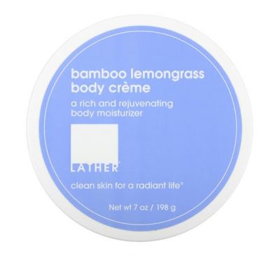 Lather, Bamboo Lemongrass Body Creme, 7 oz (198 g)