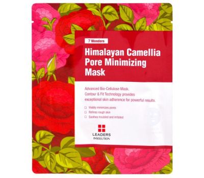 Leaders, 7 Wonders, Himalayan Camellia Pore Minimizing Beauty Mask, 1 Sheet, 1.01 fl oz (30 ml)