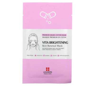 Leaders, Vita Brightening Skin Renewal Beauty Mask, 1 Sheet, 0.84 fl oz (25 ml)