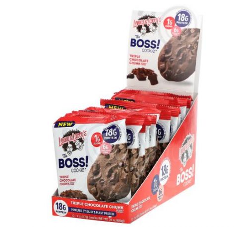 Lenny & Larry's, The BOSS Cookie, Triple Chocolate Chunk, 12 Cookies, 2 oz (57 g) Each