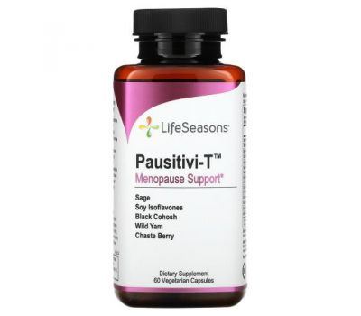 LifeSeasons, Pausitivi-T, поддержка менопаузы, 60 вегетарианских капсул