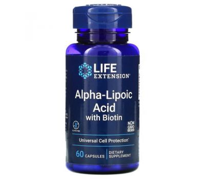 Life Extension, Alpha-Lipoic Acid with Biotin, 60 Capsules