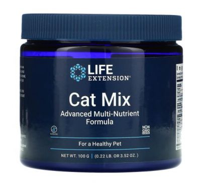 Life Extension, Cat Mix, усовершенствованное универсальное средство для котов с питательными веществами, 100 г (3,52 унции)