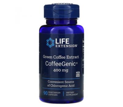 Life Extension, CoffeeGenic, Green Coffee Extract, 400 mg, 90 Vegetarian Capsules