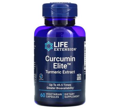 Life Extension, Curcumin Elite, Turmeric Extract, 60 Vegetarian Capsules