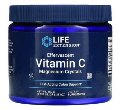 Life Extension, Effervescent Vitamin C, Magnesium Crystals, 6.35 oz (180 g)