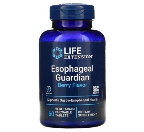 Life Extension, Esophageal Guardian, Berry, 60 Vegetarian Chewable Tablets