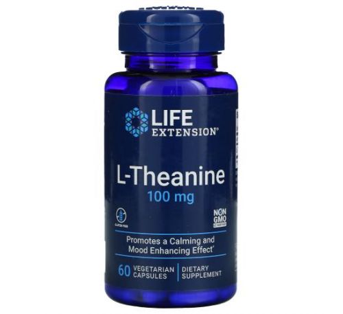 Life Extension, L-Theanine, 100 mg, 60 Vegetarian Capsules