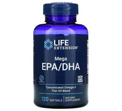 Life Extension, Mega EPA/DHA, 120 капсул