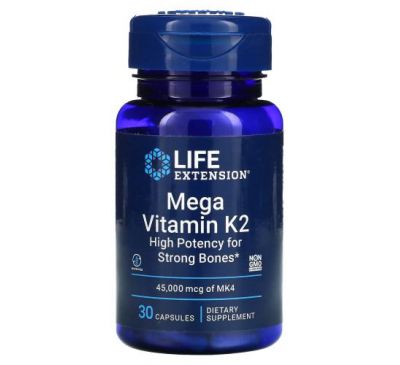 Life Extension, Mega Vitamin K2, 30 Capsules