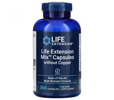 Life Extension, Mix Capsules without Copper, 360 Capsules