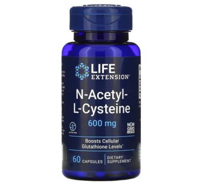 Life Extension, N-ацетил-L-цистеїн, 600 мг, 60 капсул