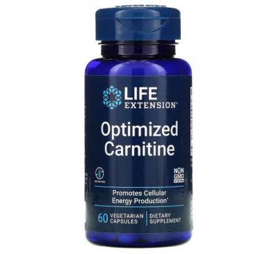Life Extension, оптимизированный карнитин, 60 вегетарианских капсул