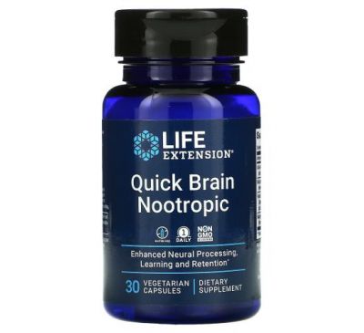 Life Extension, Quick Brain Nootropic, 30 Vegetarian Capsules