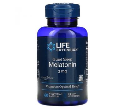Life Extension, Quiet Sleep Melatonin, 3 mg, 60 Vegetable Capsules
