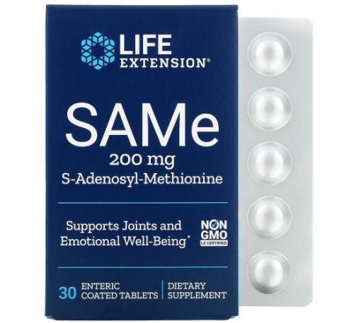 Life Extension, SAMe (Disulfate Tosylate), 200 mg, 30 Enteric Coated Tablets