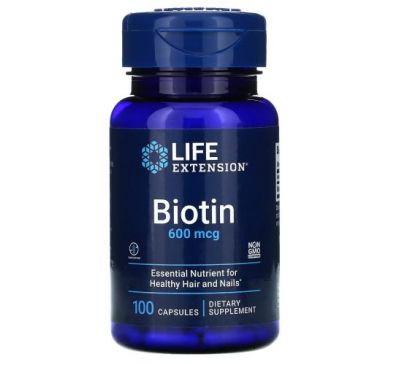 Life Extension, біотин, 600 мкг, 100 капсул
