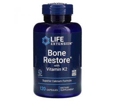 Life Extension, добавка для відновлення кісток з вітаміном К2, 120 капсул