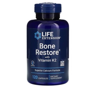 Life Extension, добавка для відновлення кісток з вітаміном К2, 120 капсул