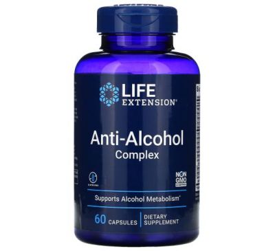 Life Extension, комплекс, нейтрализующий вредное воздействие алкоголя, 60 капсул