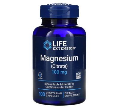Life Extension, магній (цитрат), 100 мг, 100 вегетаріанських капсул