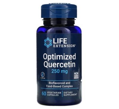 Life Extension, оптимізований кверцетин, 250 мг, 60 вегетаріанських капсул