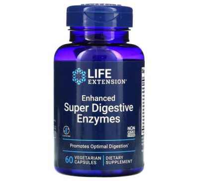 Life Extension, усовершенствованная суперсмесь пищеварительных ферментов, 60 вегетарианских капсул