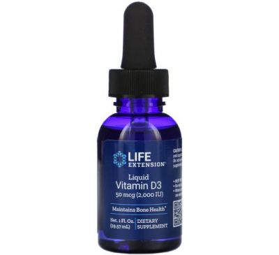 Life Extension, Жидкий витамин D3, 2000 МЕ, 29,57 мл