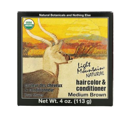 Light Mountain, Natural Hair Color & Conditioner, Medium Brown, 4 oz (113 g)