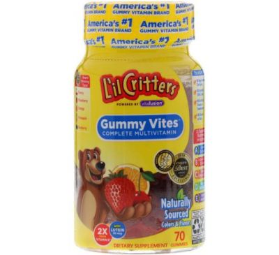 L'il Critters, Gummy Vites, комплекс жувальних мультивітамінів, 70 мармеладок