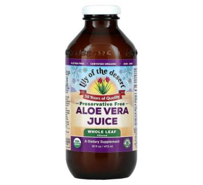 Lily of the Desert, Aloe Vera Juice, Whole Leaf, Filtered, 16 fl oz (473 ml)