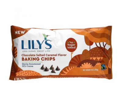 Lily's Sweets, Baking Chips, Chocolate Salted Caramel, 9 oz (255 g)