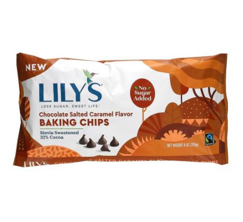 Lily's Sweets, Baking Chips, Chocolate Salted Caramel, 9 oz (255 g)