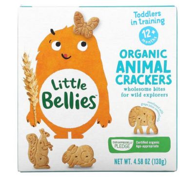 Little Bellies, Органические крекеры для животных, от 12 месяцев, 130 г (4,58 унции)