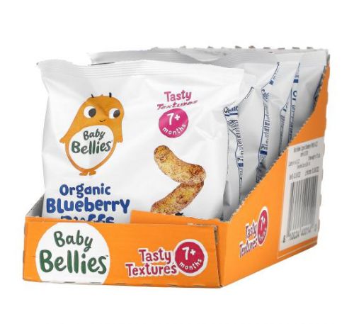 Little Bellies, Organic Blueberry Puffs, 7+ Months, 6 Packs, 0.42 oz (12 g) Each